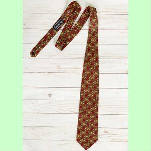 Burberry Vintage Silk Red Yellow Tie
